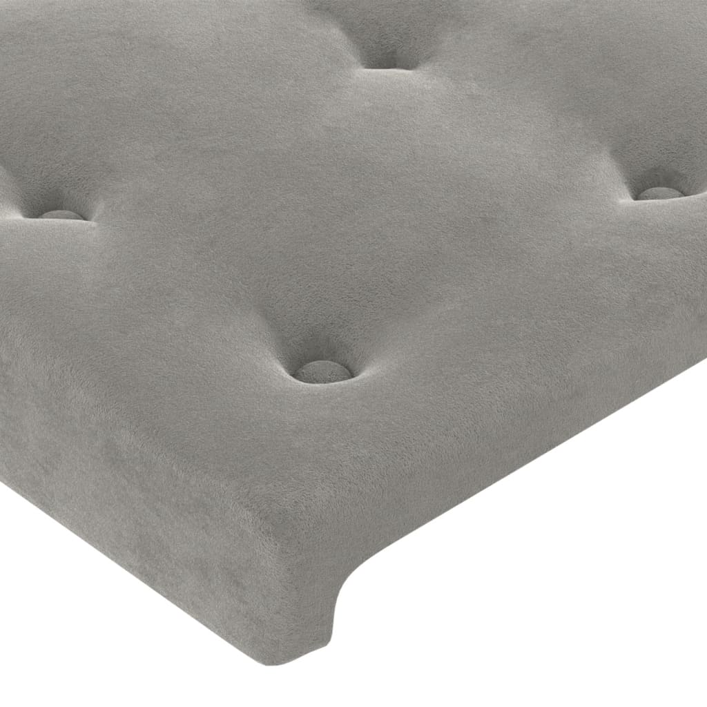 Testiera 2 Pz Grigio Chiaro 90x5x78/88 Cm In Velluto - Image 4