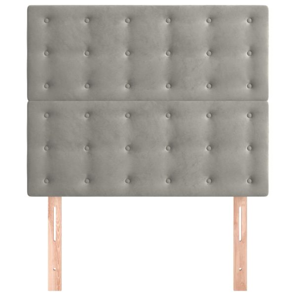 Testiere 2 Pz Grigio Chiaro 100x5x78/88 Cm In Velluto - Image 3