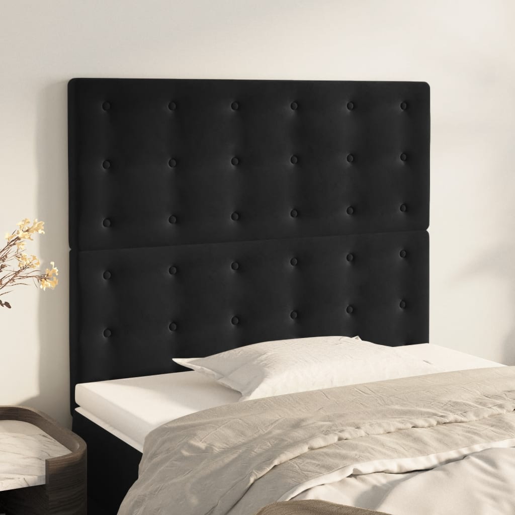 Testiere 2 Pz Nere 100x5x78/88 Cm In Velluto