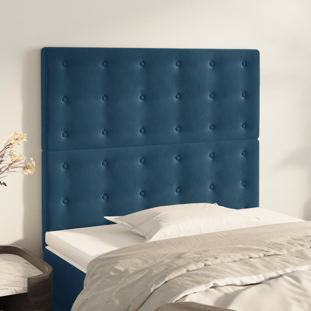 Testiere 2 Pz Blu Scuro 100x5x78/88 Cm In Velluto