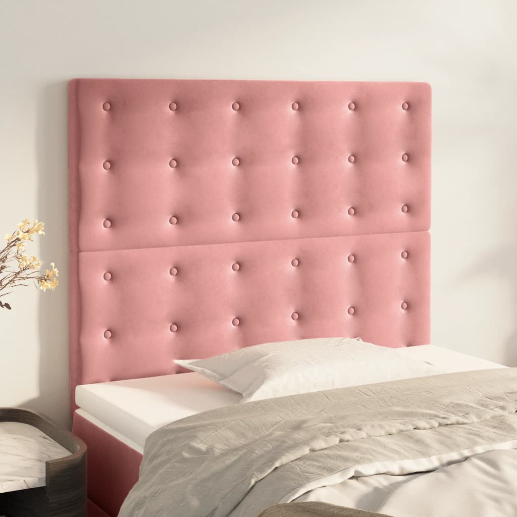 Testiere 2 Pz Rosa 100x5x78/88 Cm In Velluto