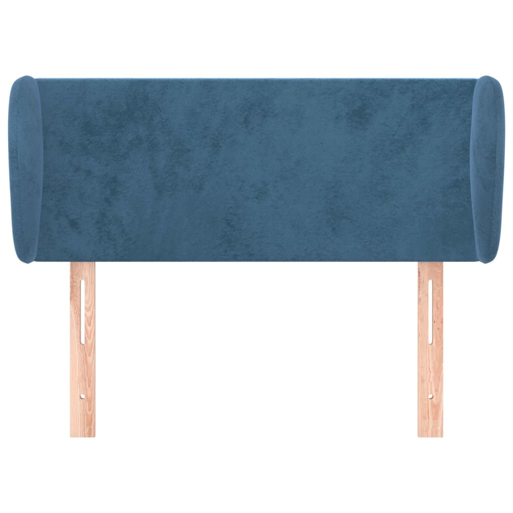 Testiera Ad Orecchio Blu Scuro 103x23x78/88 Cm In Velluto - Image 3