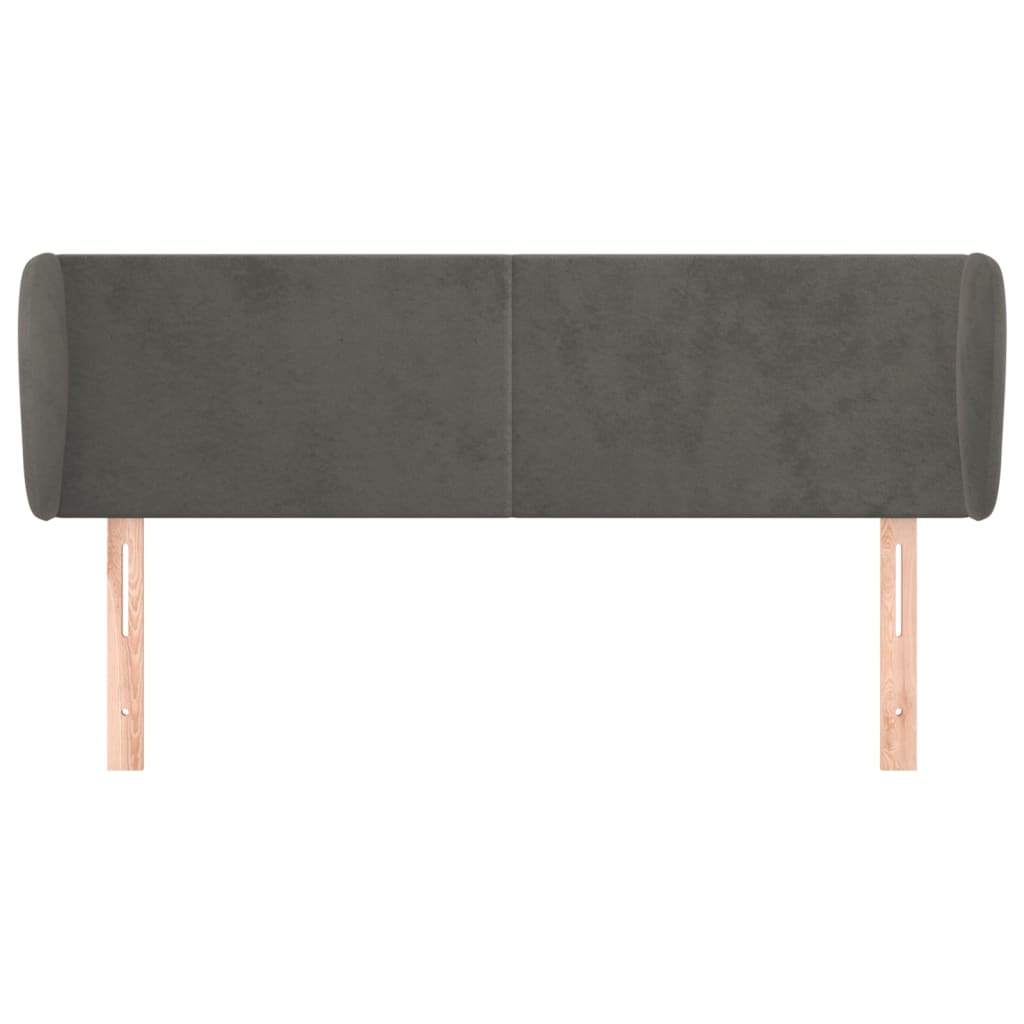 Testiera Ad Orecchio Grigio Scuro 147x23x78/88 Cm In Velluto - Image 3