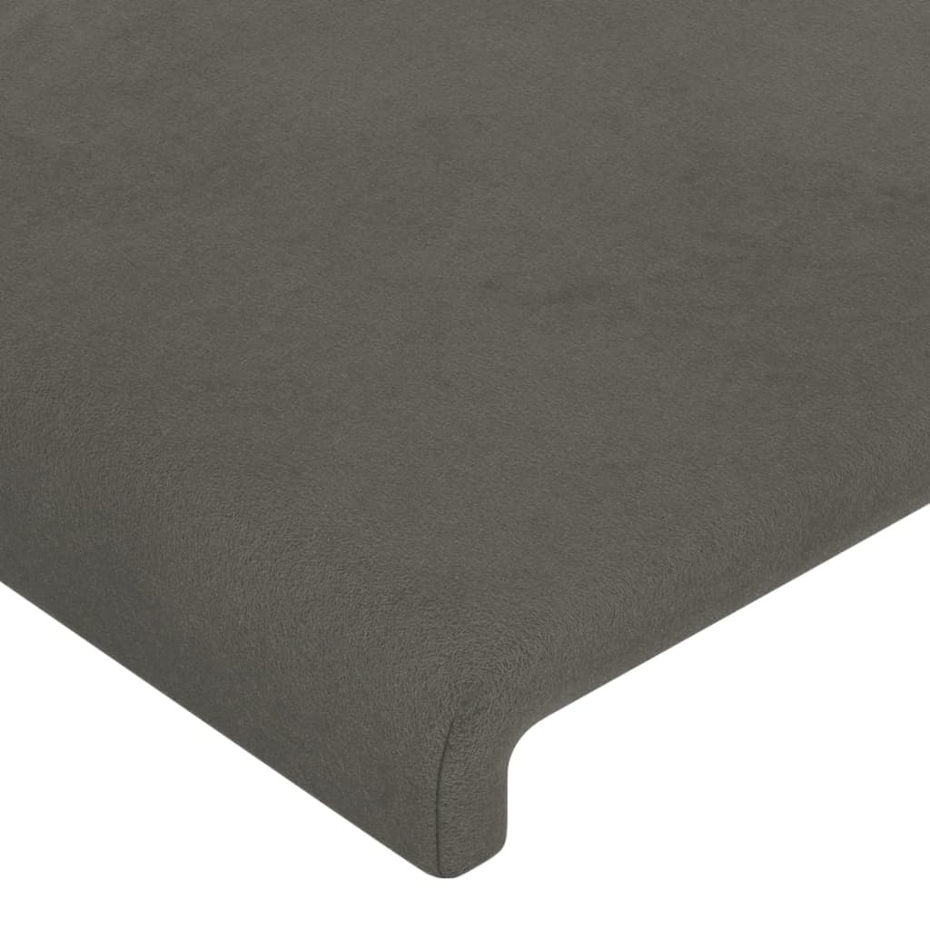 Testiera Ad Orecchio Grigio Scuro 147x23x78/88 Cm In Velluto - Image 5