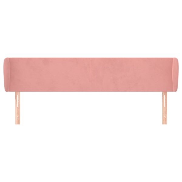 Testiera Ad Orecchio Rosa 163x23x78/88 Cm In Velluto - Image 3