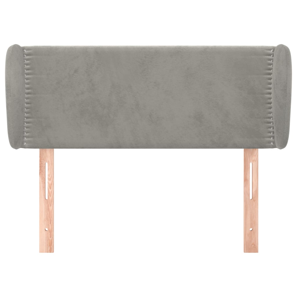 Testiera Ad Orecchio Grigio Chiaro 83x23x78/88 Cm In Velluto - Image 3