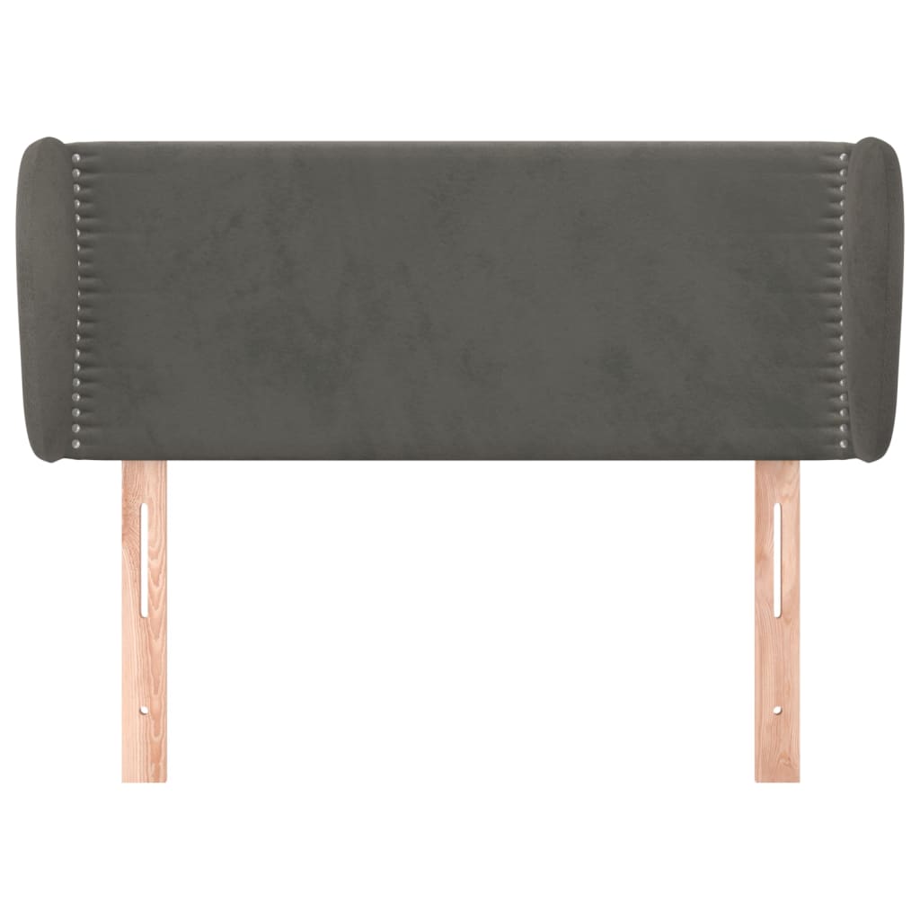 Testiera Ad Orecchio Grigio Scuro 83x23x78/88 Cm In Velluto - Image 3