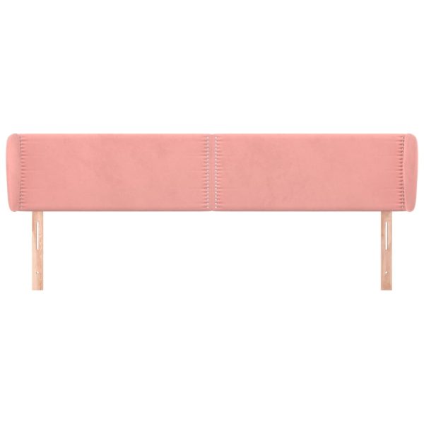Testiera Ad Orecchio Rosa 163x23x78/88 Cm In Velluto - Image 3