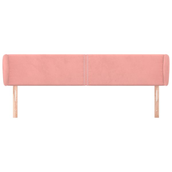 Testiera Ad Orecchio Rosa 183x23x78/88 Cm In Velluto - Image 3