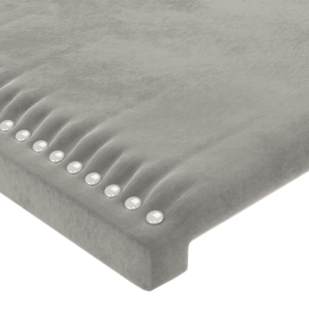 Testiera Ad Orecchio Grigio Chiaro 203x23x78/88 Cm In Velluto - Image 5