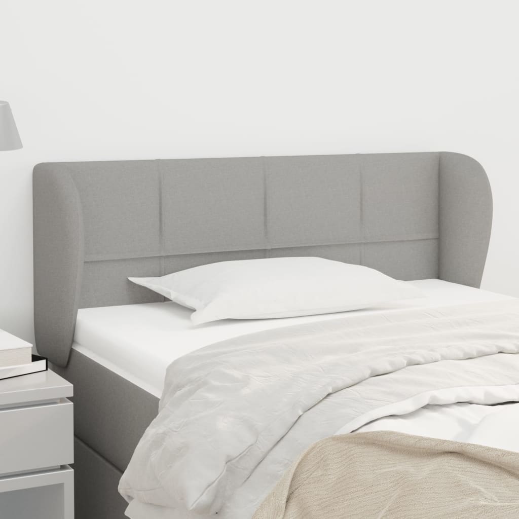 Testiera Ad Orecchio Grigio Chiaro 83x23x78/88 Cm In Tessuto