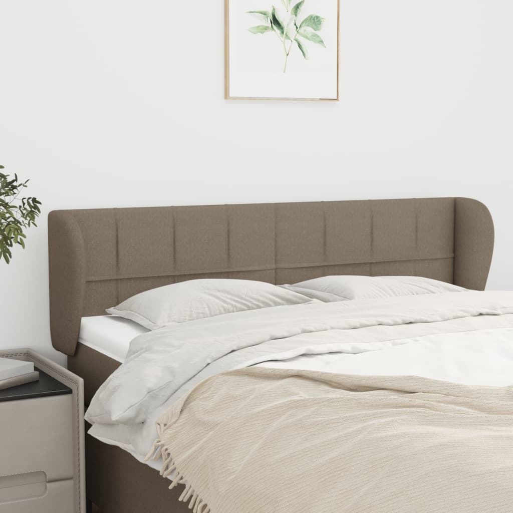 Testiera Ad Orecchio Tortora 147x23x78/88 Cm In Tessuto
