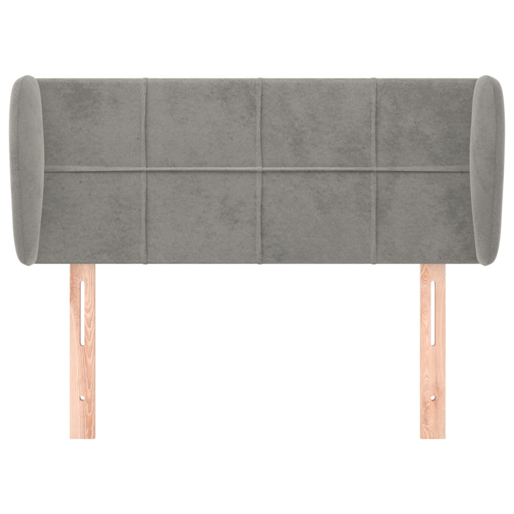 Testiera Ad Orecchio Grigio Chiaro 83x23x78/88 Cm In Velluto - Image 3