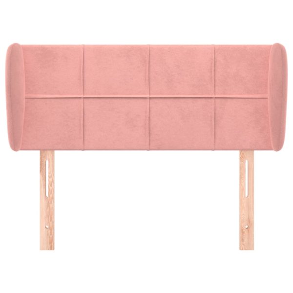 Testiera Ad Orecchio Rosa 103x23x78/88 Cm In Velluto - Image 3