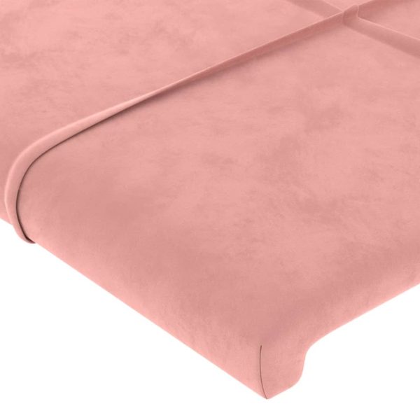 Testiera Ad Orecchio Rosa 103x23x78/88 Cm In Velluto - Image 5