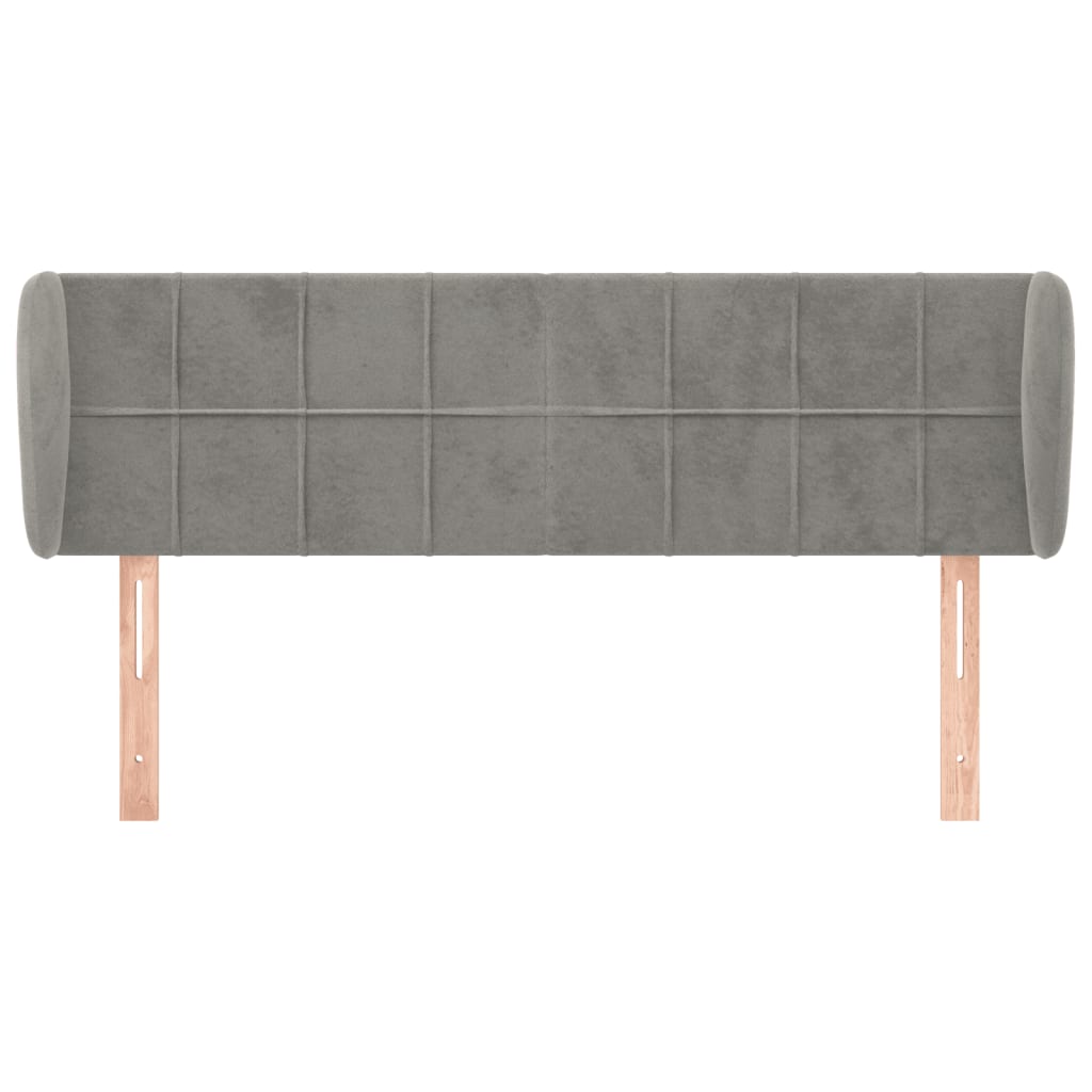Testiera Ad Orecchio Grigio Chiaro 147x23x78/88 Cm In Velluto - Image 3