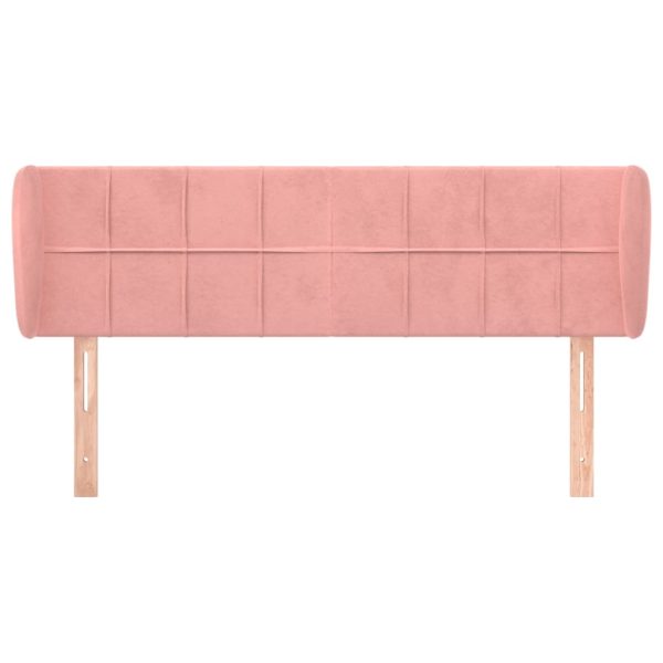Testiera Ad Orecchio Rosa 147x23x78/88 Cm In Velluto - Image 3