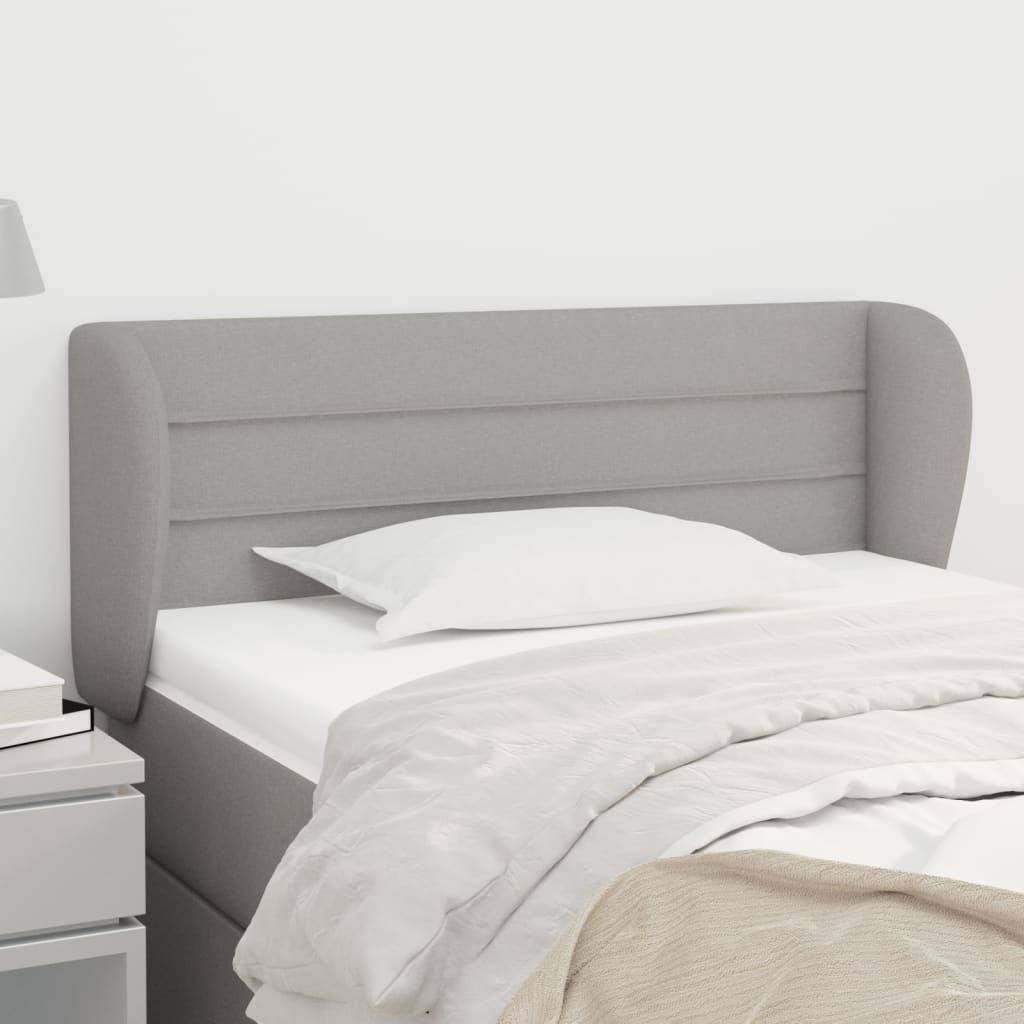 Testiera Ad Orecchio Grigio Chiaro 83x23x78/88 Cm In Tessuto