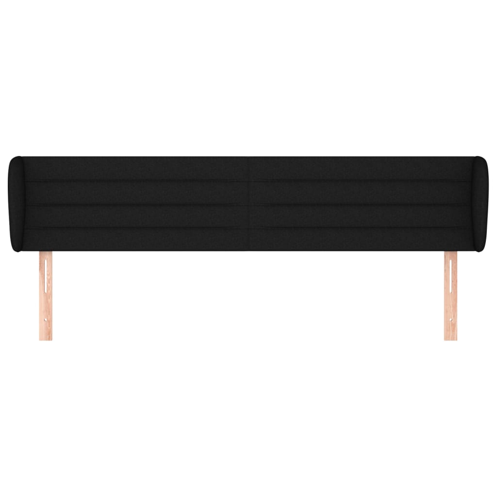 Testiera Ad Orecchio Nera 203x23x78/88 Cm In Tessuto - Image 3