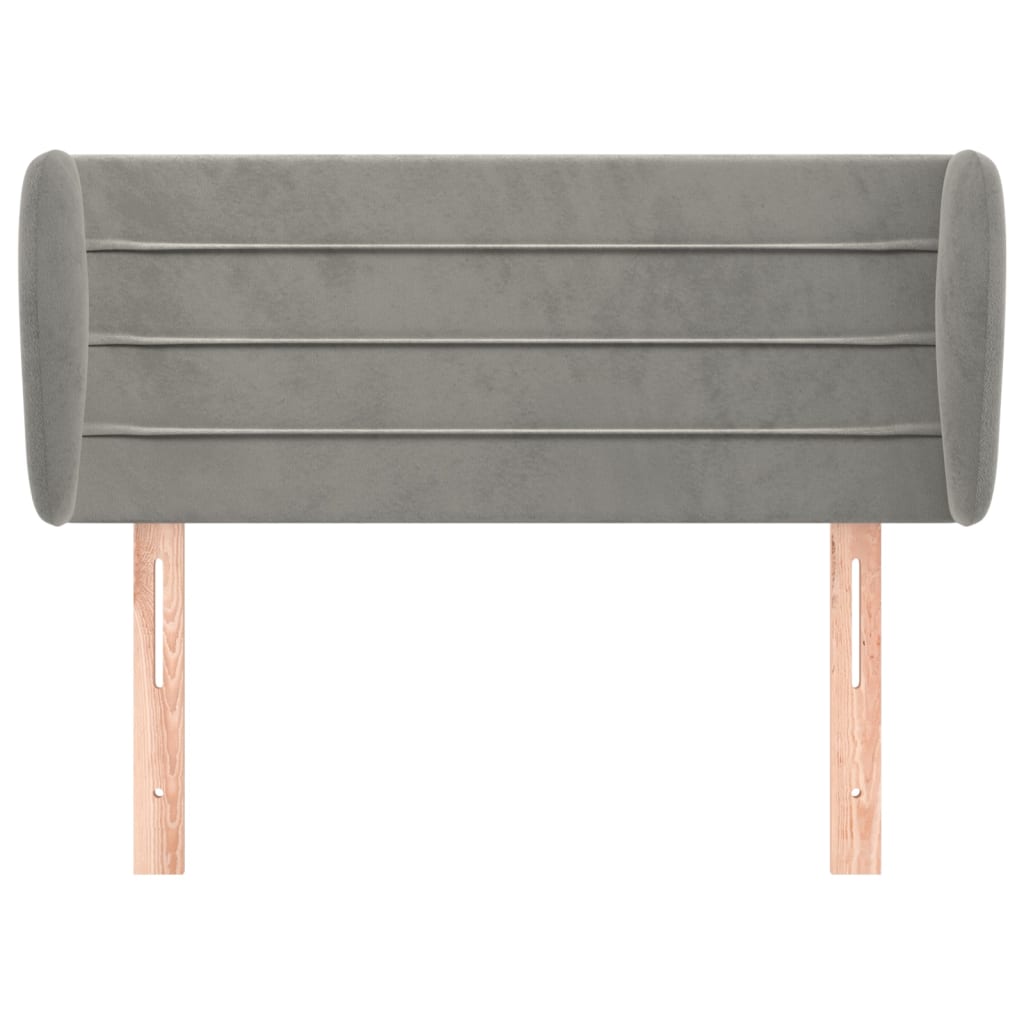Testiera Ad Orecchio Grigio Chiaro 83x23x78/88 Cm In Velluto - Image 3