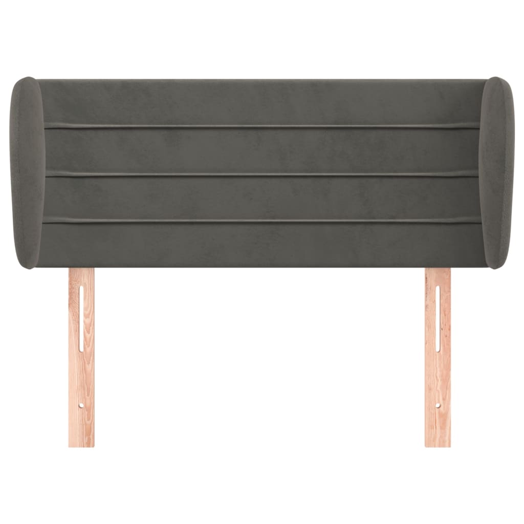 Testiera Ad Orecchio Grigio Scuro 103x23x78/88 Cm In Velluto - Image 3