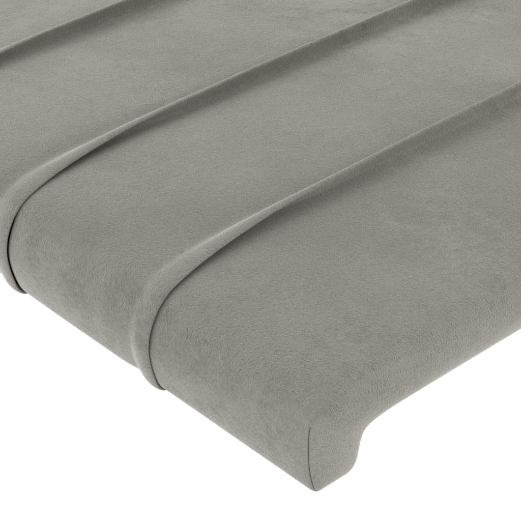 Testiera Ad Orecchio Grigio Chiaro 163x23x78/88 Cm In Velluto - Image 5