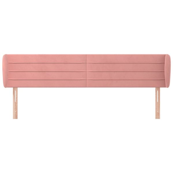 Testiera Ad Orecchio Rosa 183x23x78/88 Cm In Velluto - Image 3