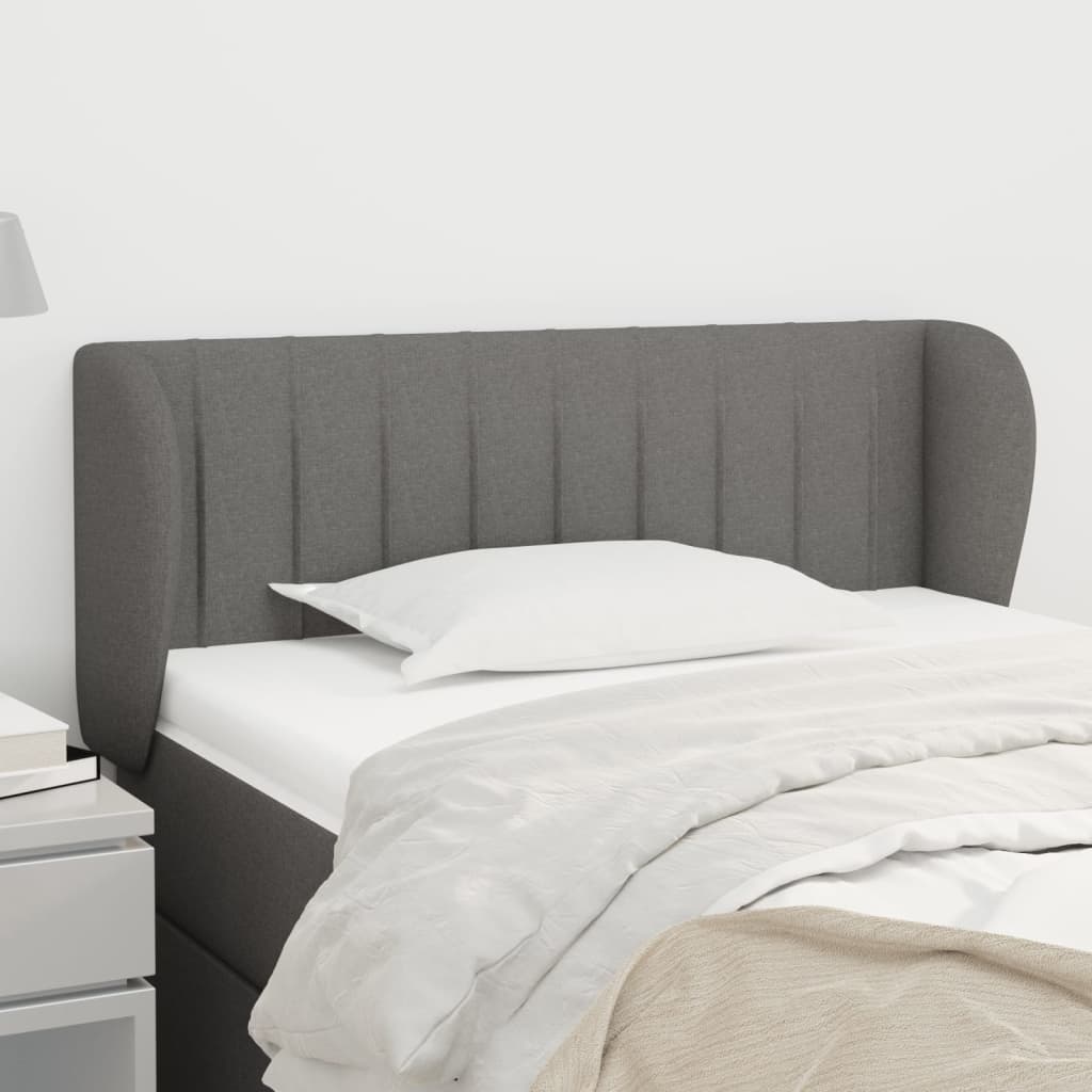 Testiera Ad Orecchio Grigio Scuro 103x23x78/88 Cm In Tessuto