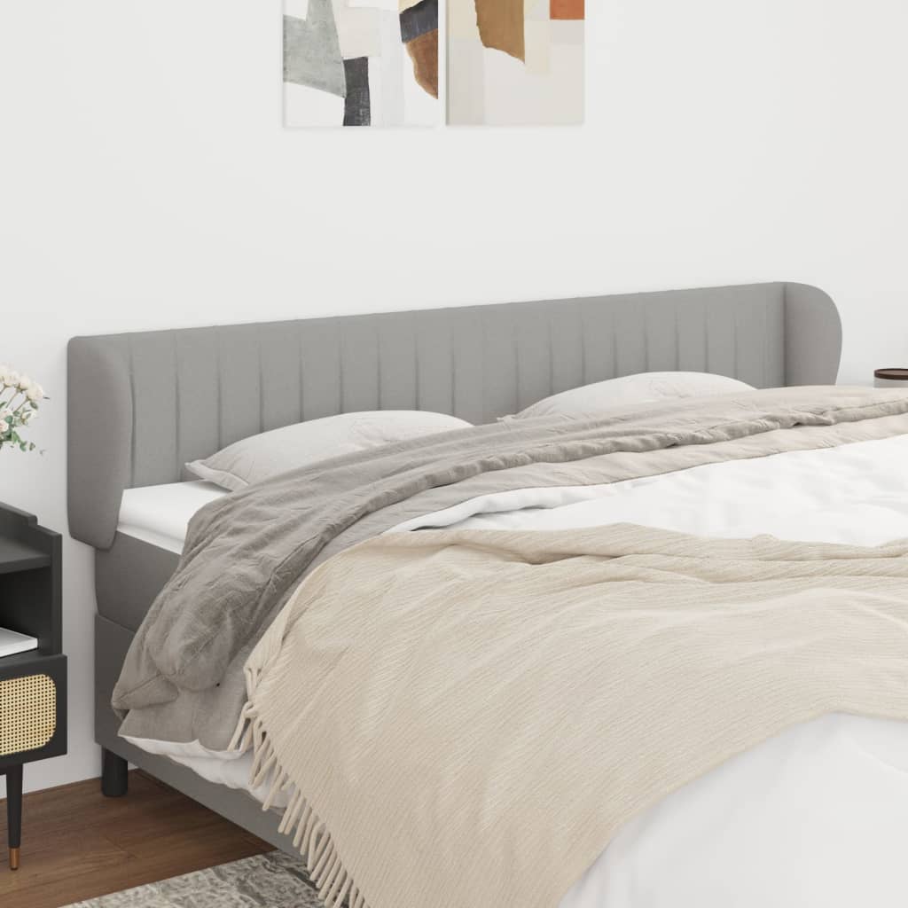 Testiera Ad Orecchio Grigio Chiaro 203x23x78/88 Cm In Tessuto