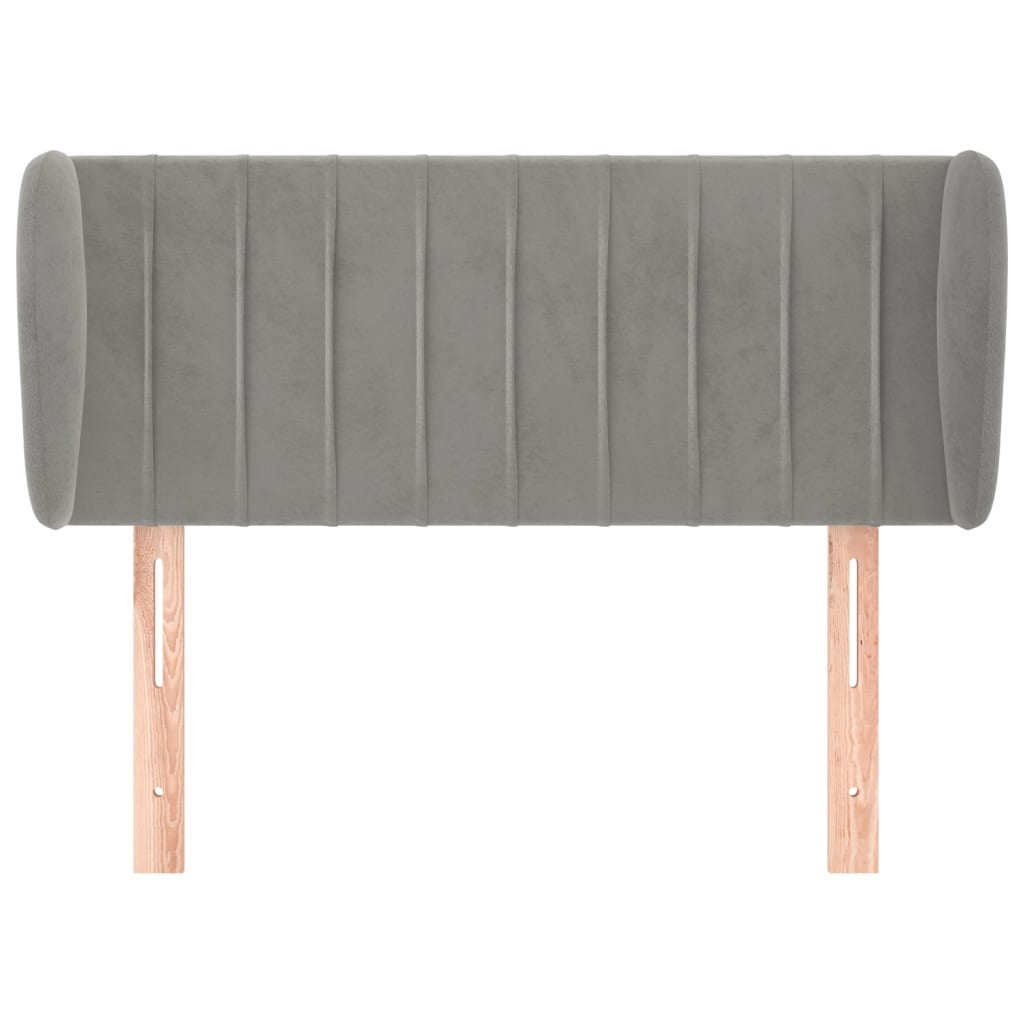Testiera Ad Orecchio Grigio Chiaro 83x23x78/88 Cm In Velluto - Image 3