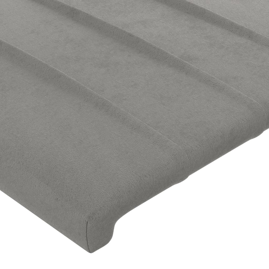 Testiera Ad Orecchio Grigio Chiaro 93x23x78/88 Cm In Velluto - Image 5
