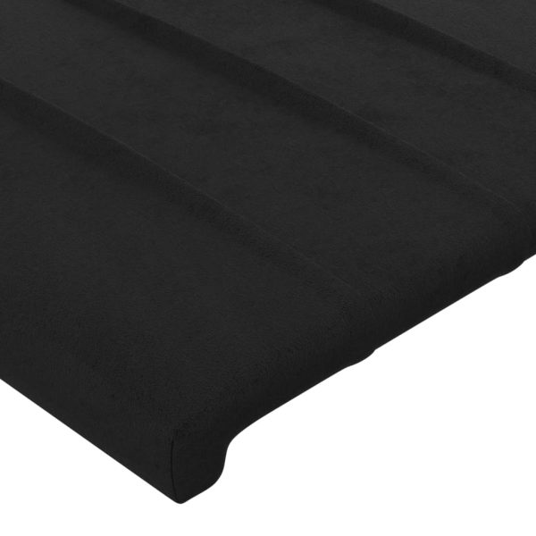 Testiera Ad Orecchio Nera 93x23x78/88 Cm In Velluto - Image 5