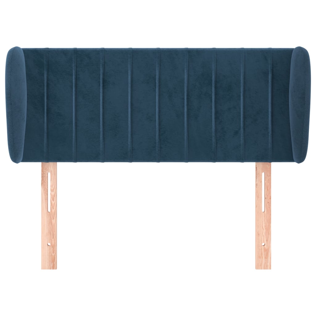 Testiera Ad Orecchio Blu Scuro 103x23x78/88 Cm In Velluto - Image 3