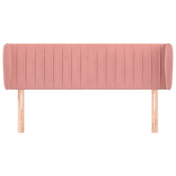Testiera Ad Orecchio Rosa 147x23x78/88 Cm In Velluto - Image 3