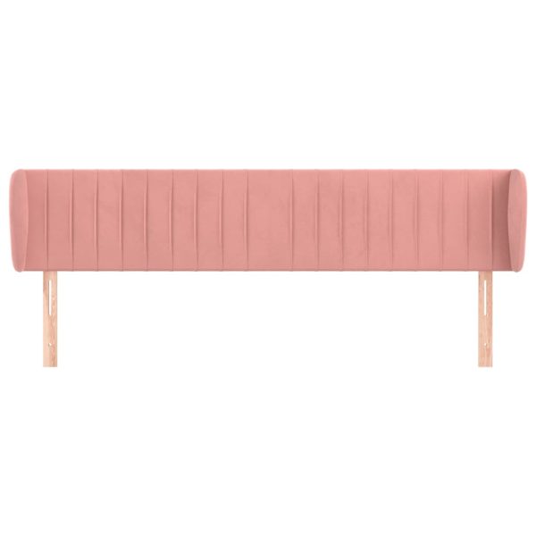 Testiera Ad Orecchio Rosa 163x23x78/88 Cm In Velluto - Image 3