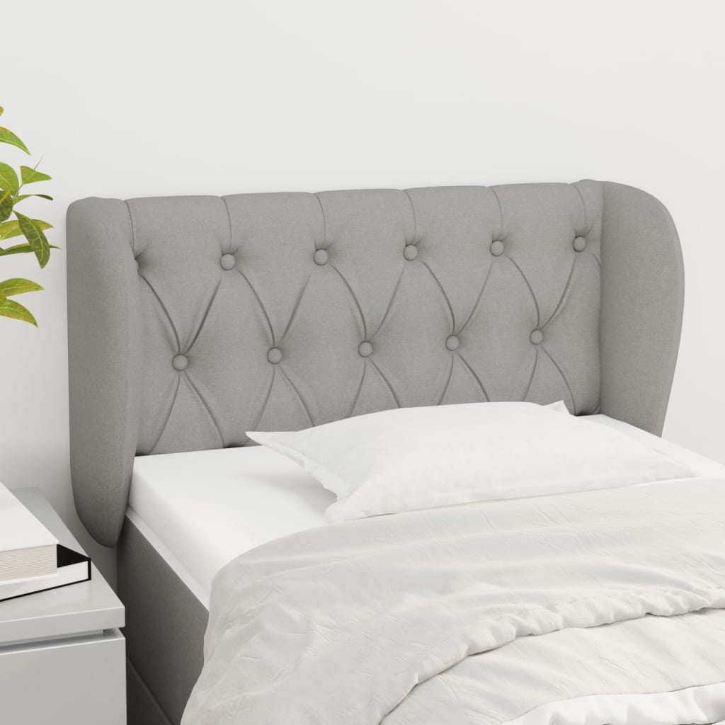 Testiera Ad Orecchio Grigio Chiaro 83x23x78/88 Cm In Tessuto