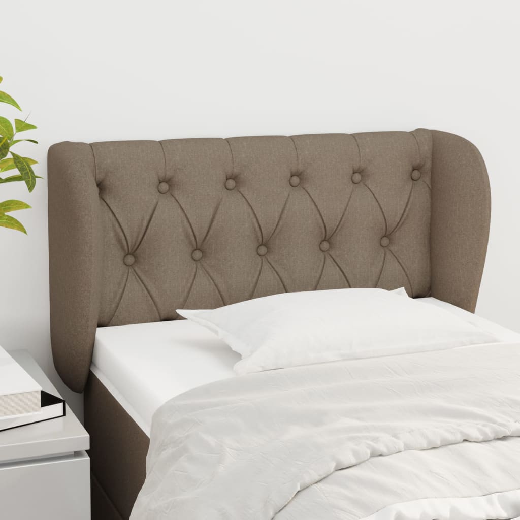 Testiera Ad Orecchio Tortora 83 X 23 X 78/88 Cm In Tessuto