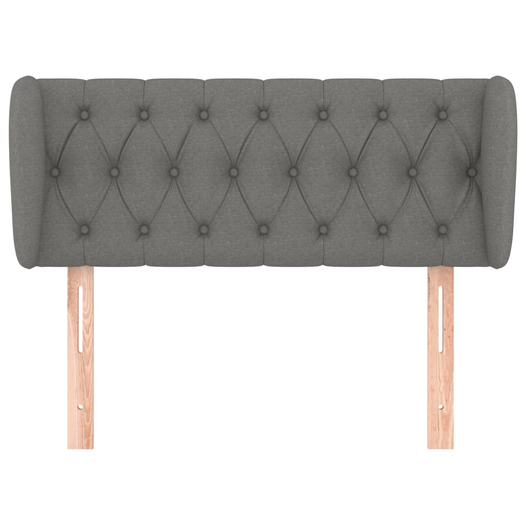 Testiera Ad Orecchio Grigio Scuro 93x23x78/88 Cm In Tessuto - Image 3
