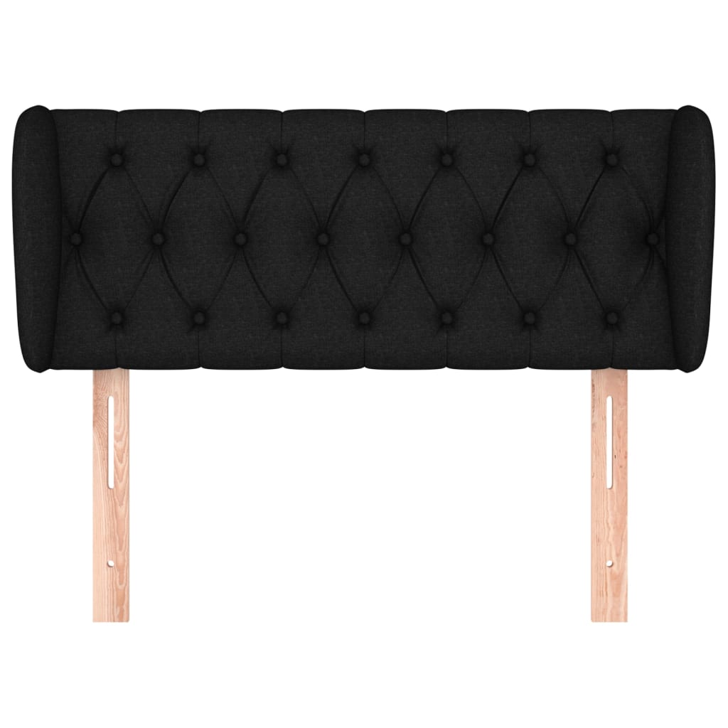Testiera Ad Orecchio Nera 93x23x78/88 Cm In Tessuto - Image 3