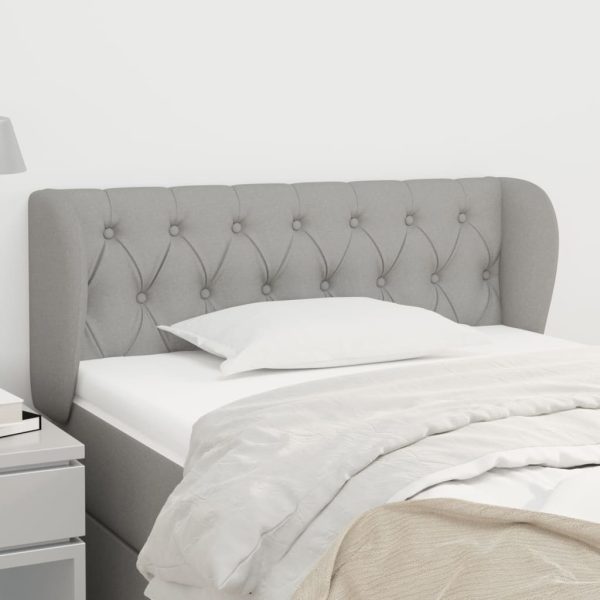 Testiera Ad Orecchio Grigio Chiaro 103x23x78/88 Cm In Tessuto