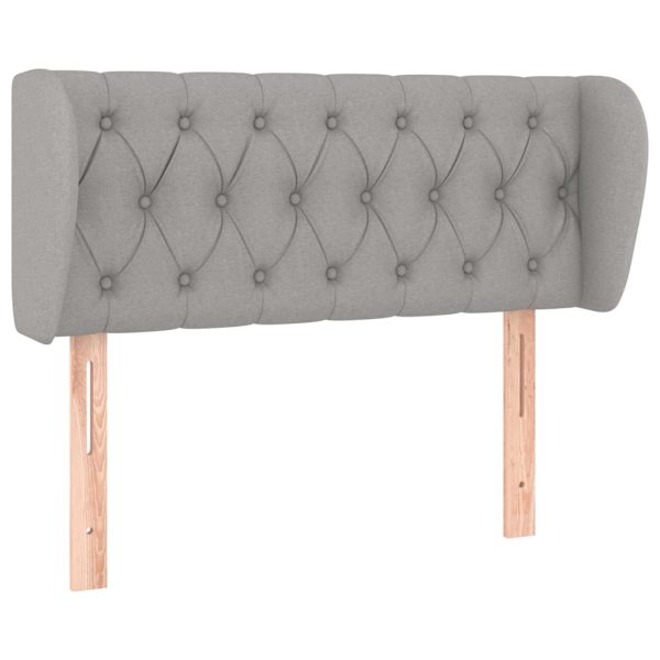 Testiera Ad Orecchio Grigio Chiaro 103x23x78/88 Cm In Tessuto - Image 2