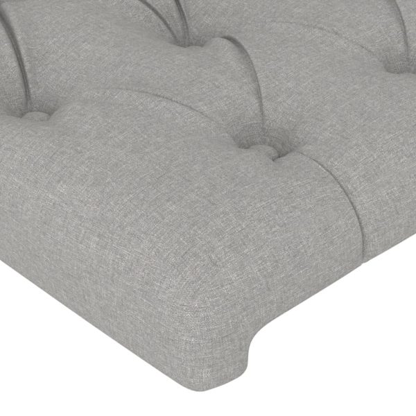 Testiera Ad Orecchio Grigio Chiaro 103x23x78/88 Cm In Tessuto - Image 5
