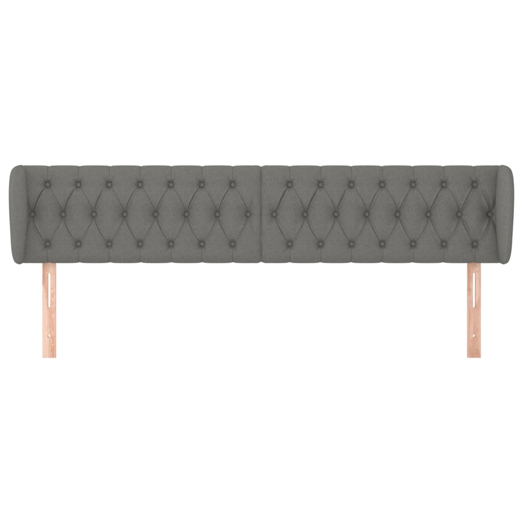 Testiera Ad Orecchio Grigio Scuro 183x23x78/88 Cm In Tessuto - Image 3