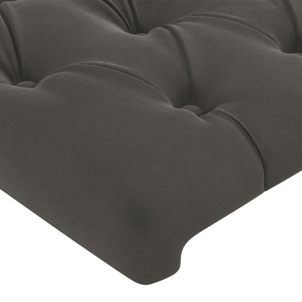 Testiera Ad Orecchio Grigio Scuro 163x23x78/88 Cm In Velluto - Image 5