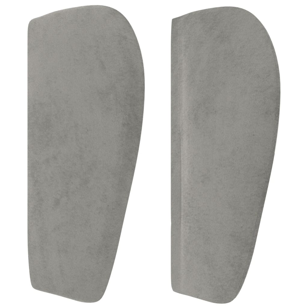 Testiera Ad Orecchio Grigio Chiaro 183x23x78/88 Cm In Velluto - Image 4