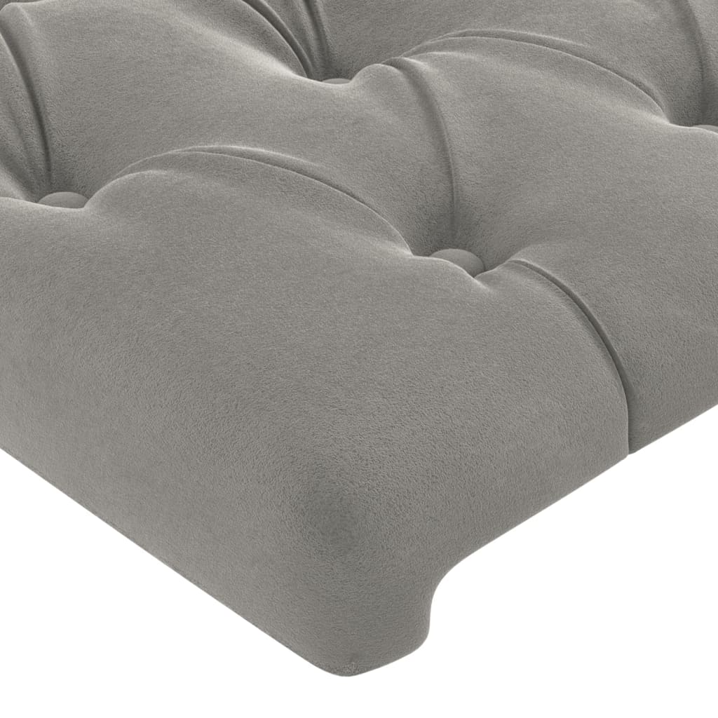 Testiera Ad Orecchio Grigio Chiaro 183x23x78/88 Cm In Velluto - Image 5