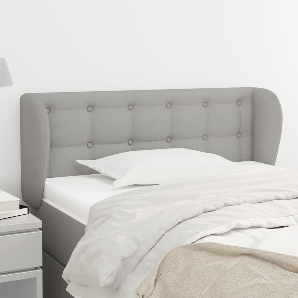 Testiera Ad Orecchio Grigio Chiaro 93x23x78/88 Cm In Tessuto