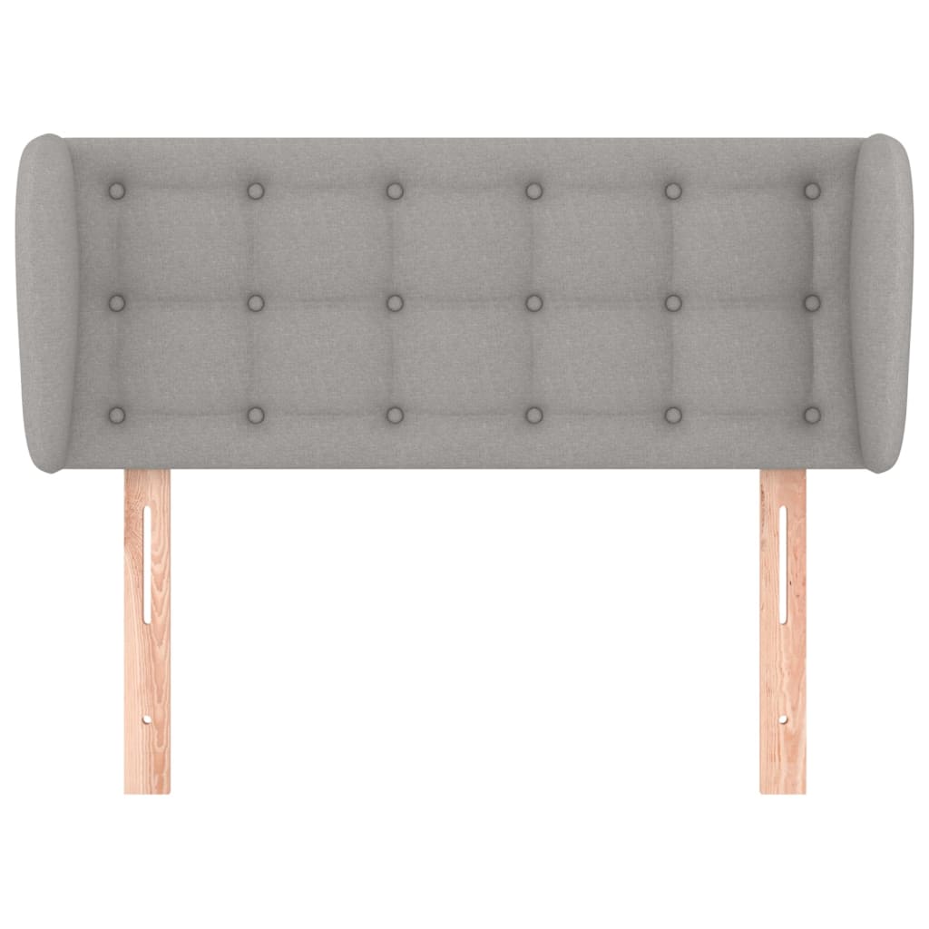 Testiera Ad Orecchio Grigio Chiaro 93x23x78/88 Cm In Tessuto - Image 3