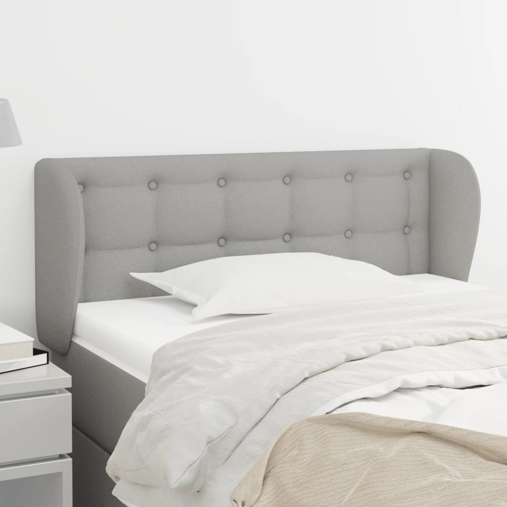 Testiera Ad Orecchio Grigio Chiaro 103x23x78/88 Cm In Tessuto