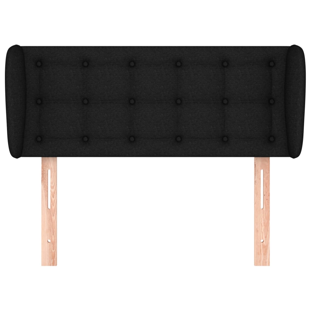 Testiera Ad Orecchio Nera 103x23x78/88 Cm In Tessuto - Image 3